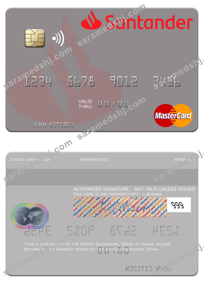 Spain Banco Santander mastercard